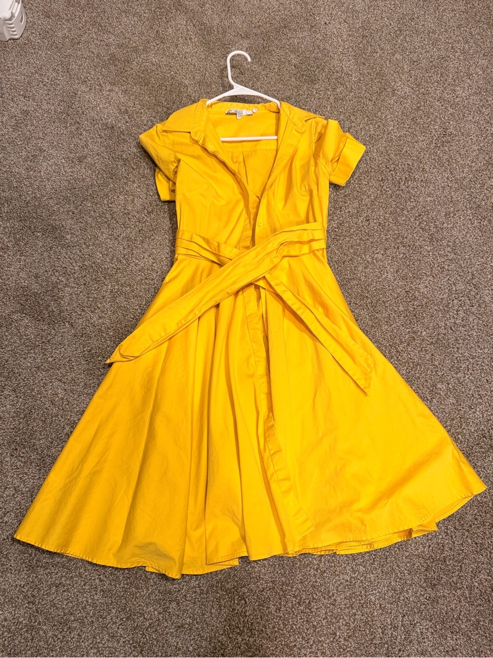 Badgley Mischka Yellow Wrap Midi Dress